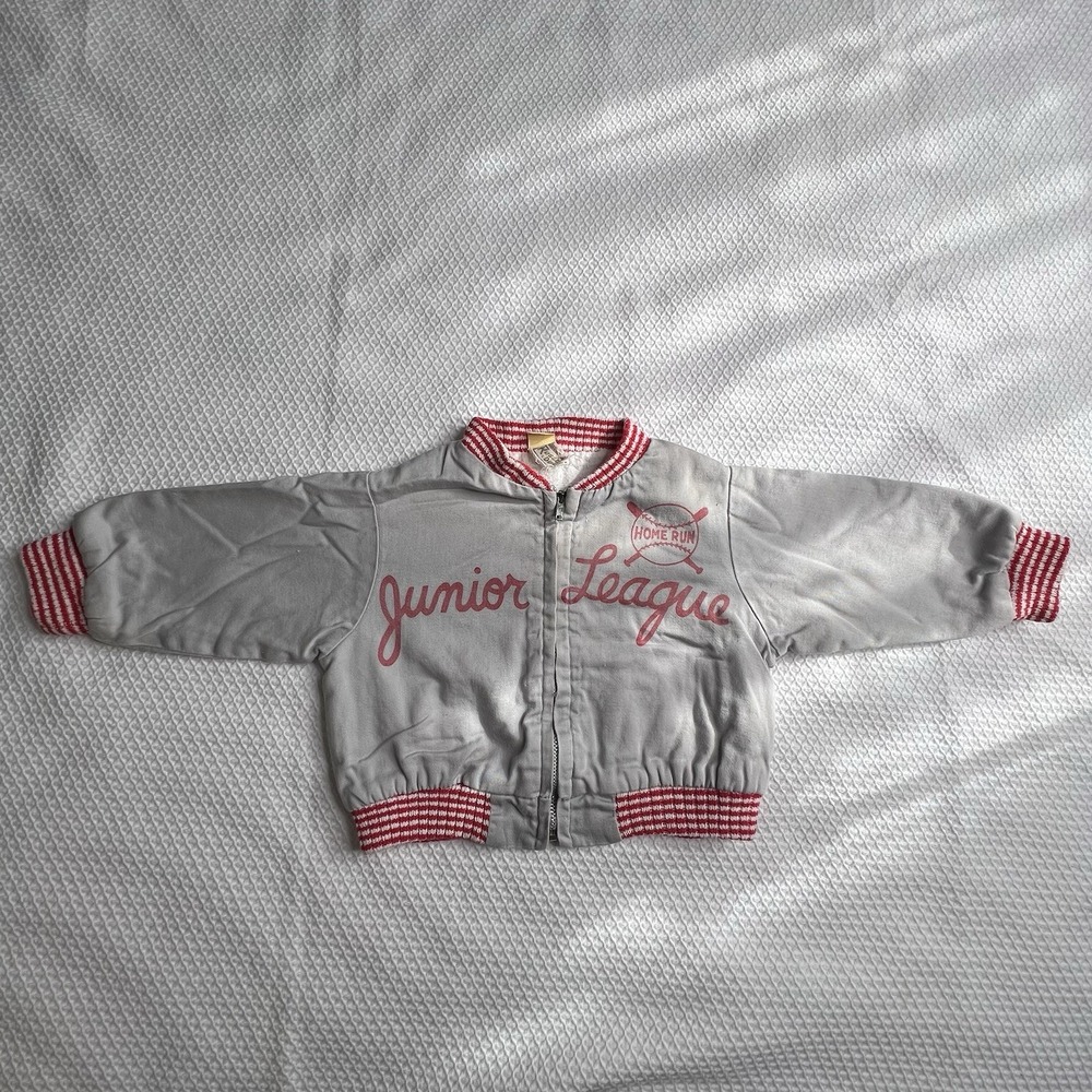 Vintage Junior League Rugged Duds Infant‎ Size Baseball Jacket Made In USA Rare
